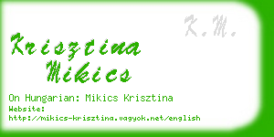 krisztina mikics business card